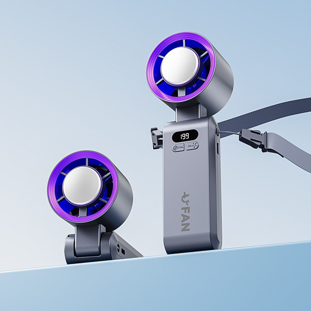 Mini Ventilador Portátil de Mano con Pantalla Digital
