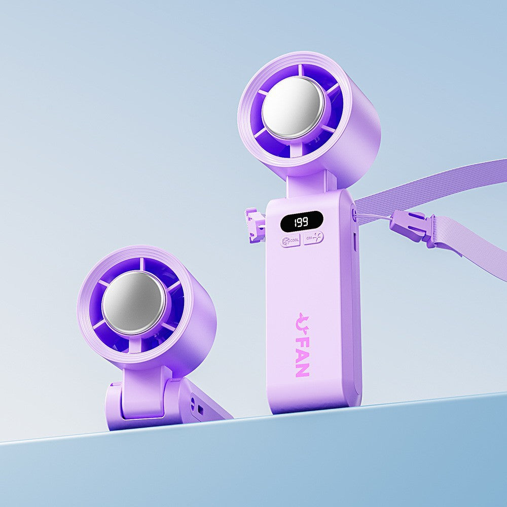 Mini Ventilador Portátil de Mano con Pantalla Digital